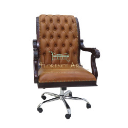 Sillón Modelo Rowan Ejecutivo en Piel Cogñac