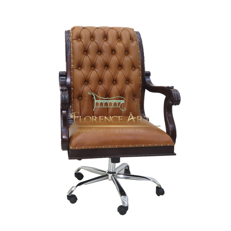 Sillón Modelo Rowan Ejecutivo en Piel Cogñac