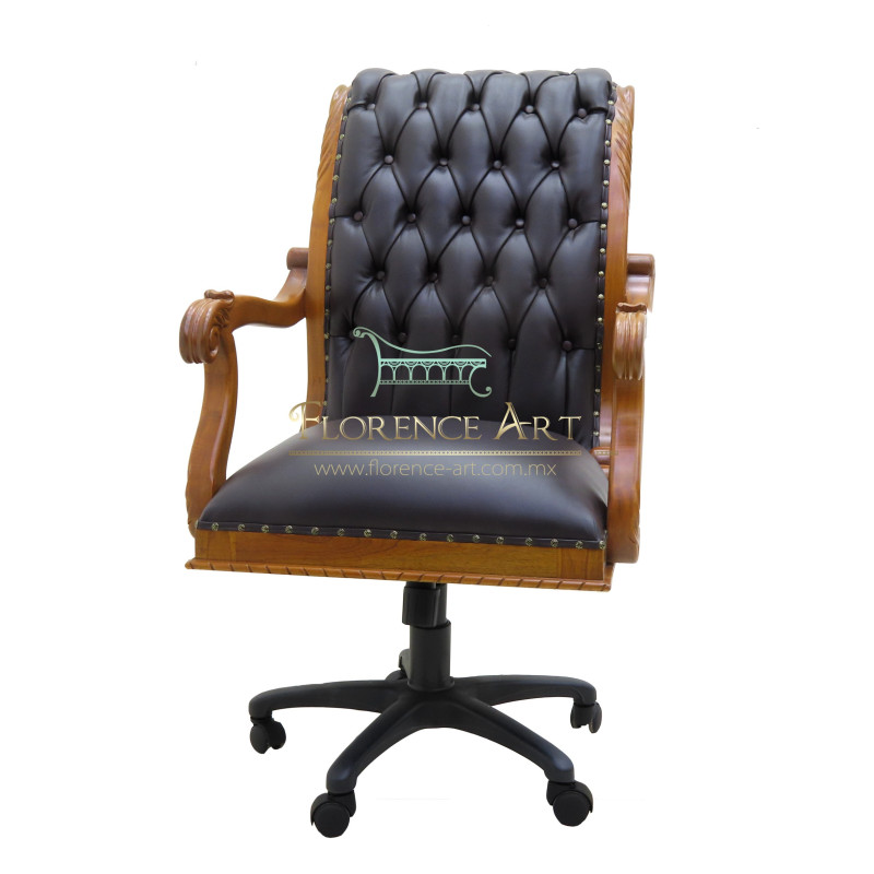 Sillón Modelo Rowan Ejecutivo en Piel Negra
